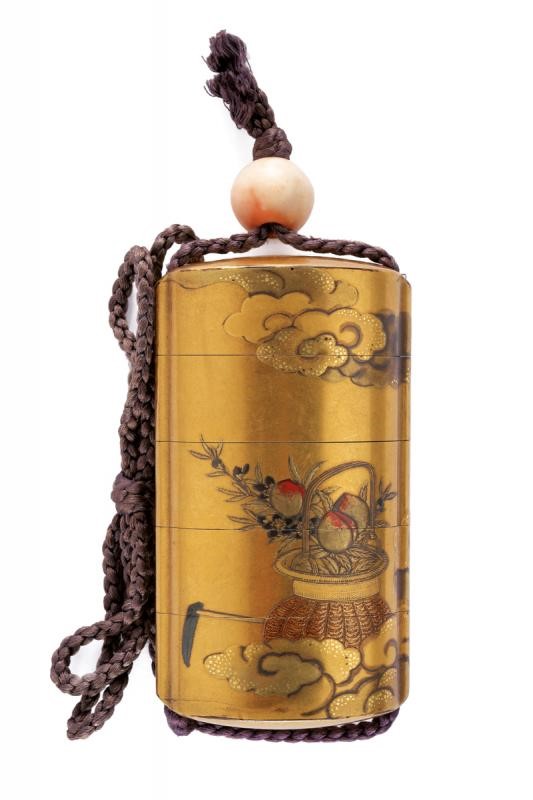 Elegante Inro Firmato Kajikawa e con Kakihan