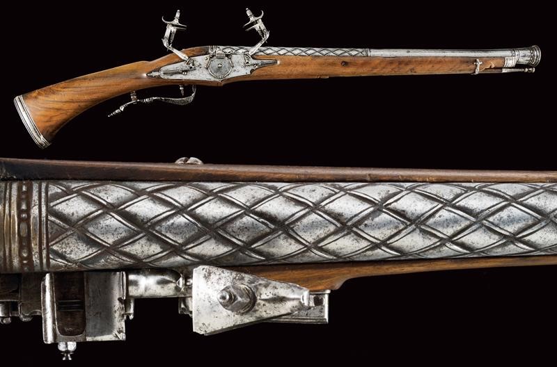 A rare doublecock wheellock short arquebus for cavalry About 1630