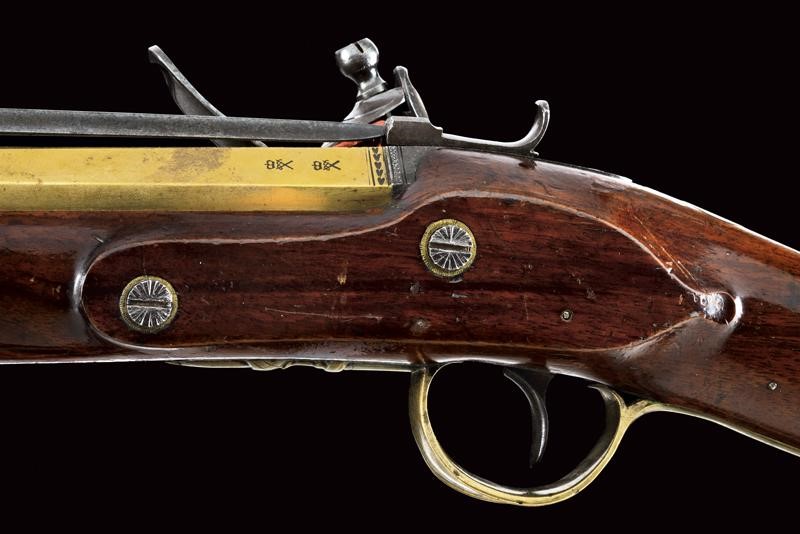 Bel Trombone a Pietra Focaia da Marina con Baionetta a Scatto Firmato Jones