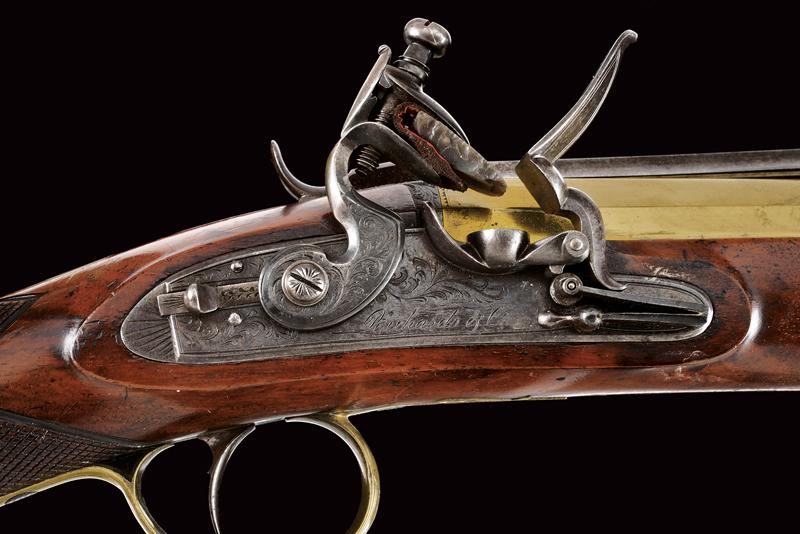 Bel Trombone a Pietra Focaia da Marina con Baionetta Firmato Richards
