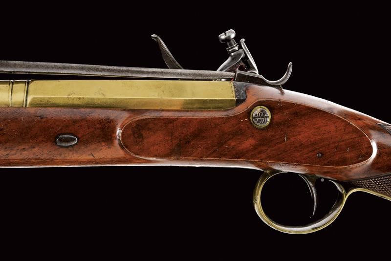 Bel Trombone a Pietra Focaia da Marina con Baionetta Firmato Richards