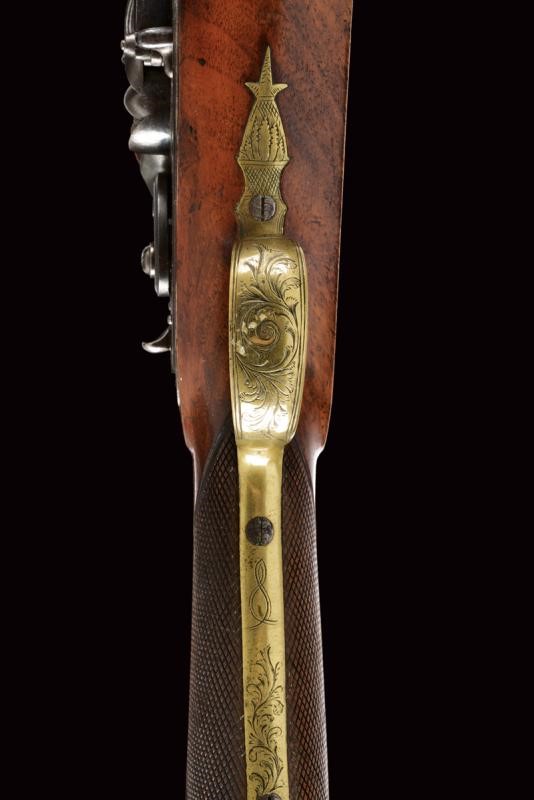 Bel Trombone a Pietra Focaia da Marina con Baionetta Firmato Richards