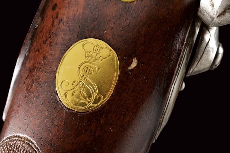 Paio di Pistole a Tamburo a Pietra Focaia