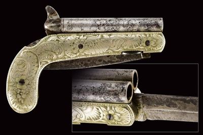 Rara Pistola a Luminello a Due Canne con Coltello