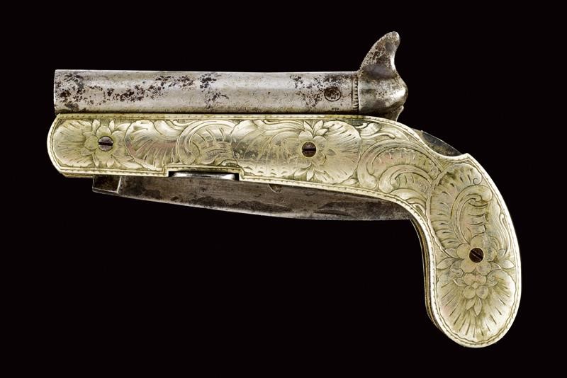 Rara Pistola a Luminello a Due Canne con Coltello