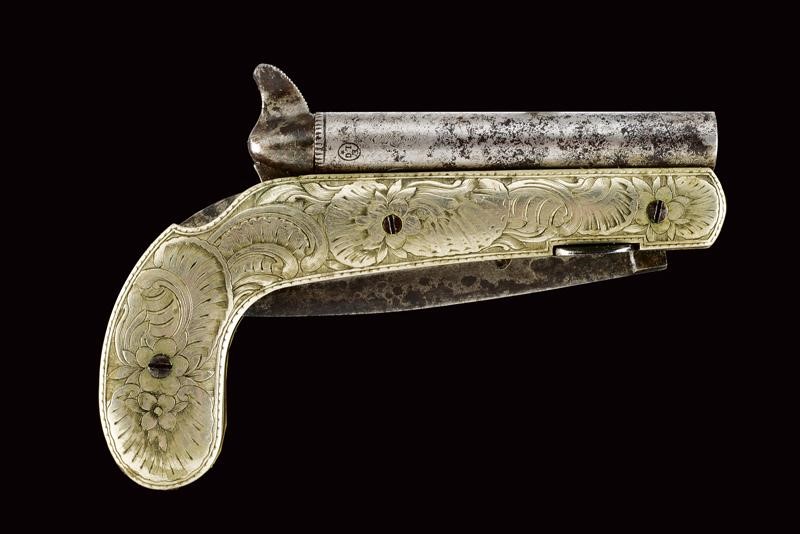 Rara Pistola a Luminello a Due Canne con Coltello