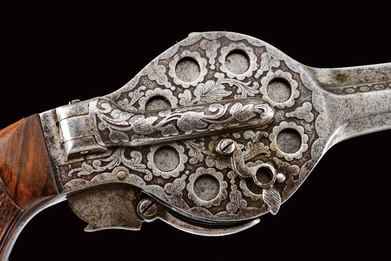 Rara Pistola con Sistema Noel & Gouery a Dieci Colpi Detta "rotorevolver"