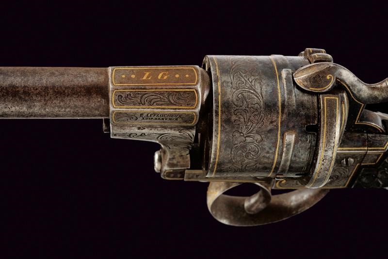 Bel Revolver Lefaucheux Inciso e Dorato