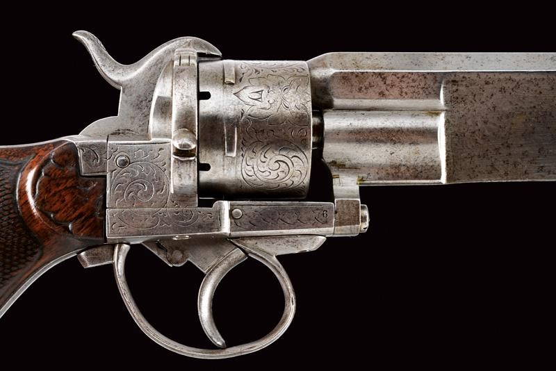 Raro Revolver Dumonthier a Spillo con Coltello