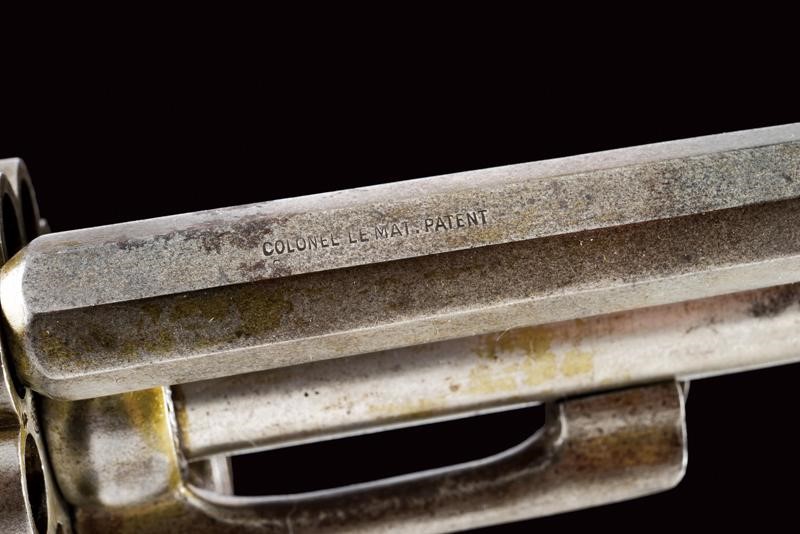 Raro Revolver le Mat a Doppia Canna a Percussione Centrale
