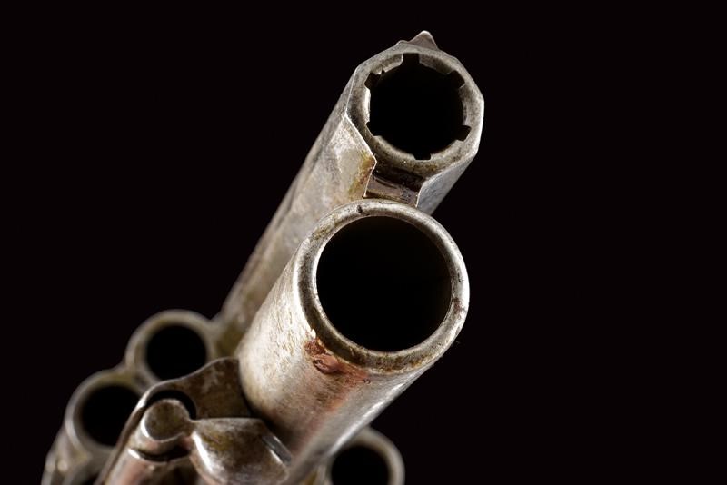 Raro Revolver le Mat a Doppia Canna a Percussione Centrale
