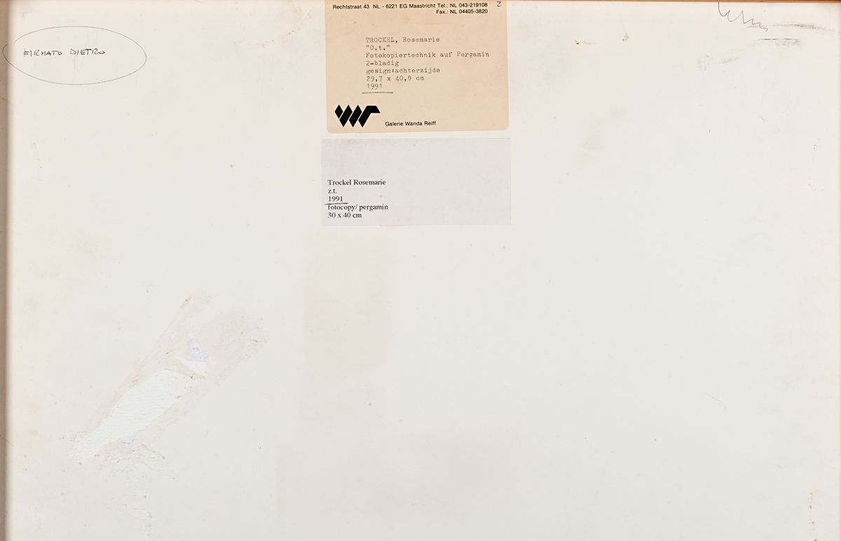 Rosemarie Trockel - Senza titolo, fotocopia su pergamena