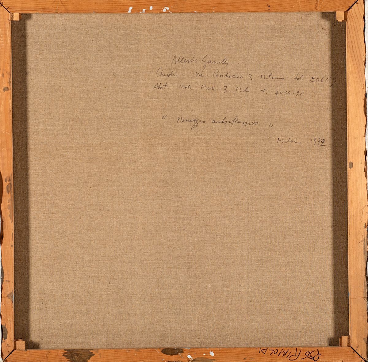 Alberto Garutti - Messaggio autoriflessivo, tecnica mista su tela