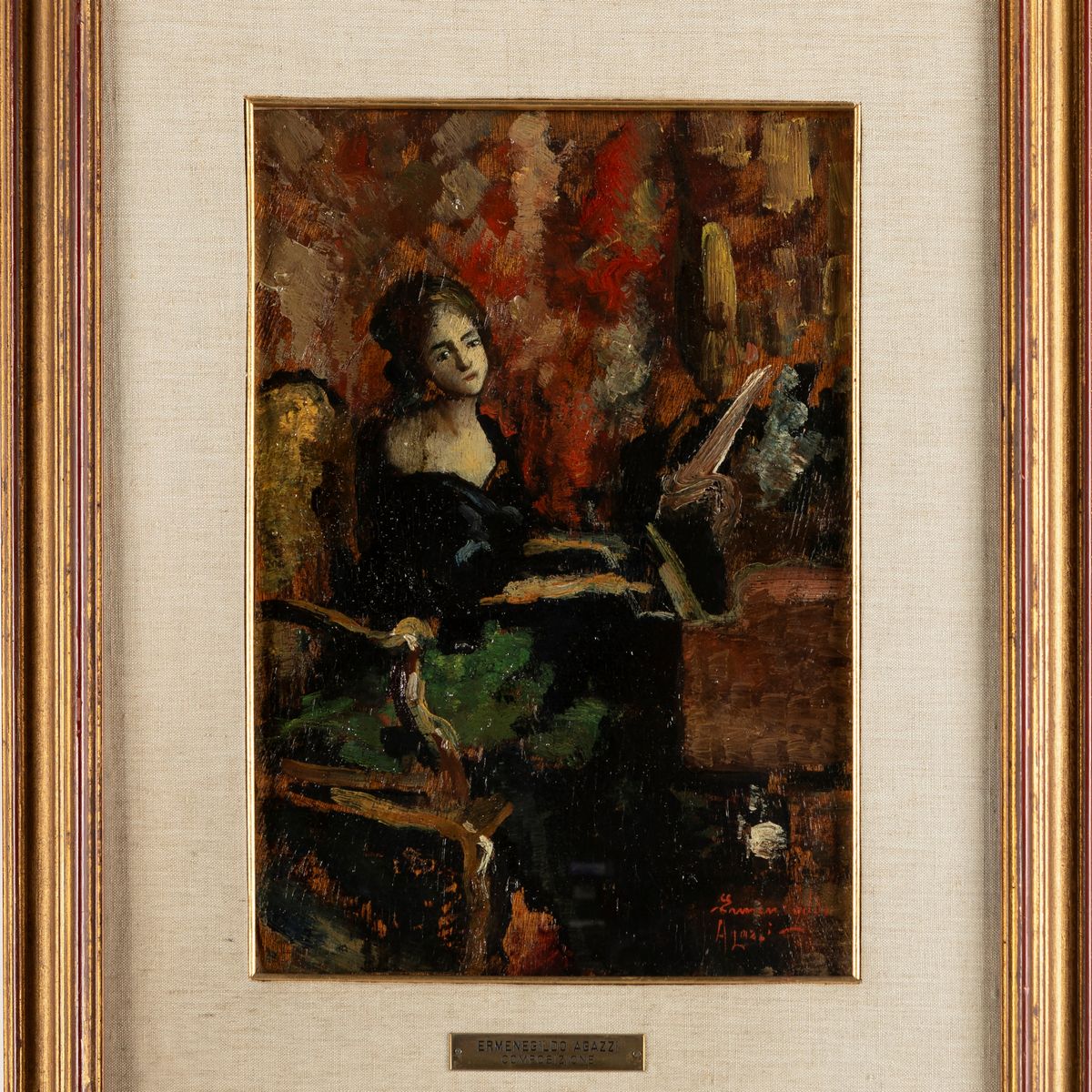 Ermenegildo Agazzi - Ragazza al Pianoforte