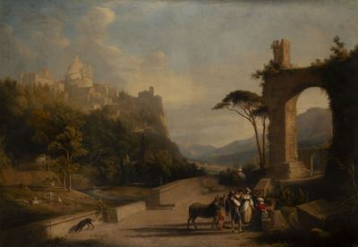 Veduta di Ariccia, olio su tela