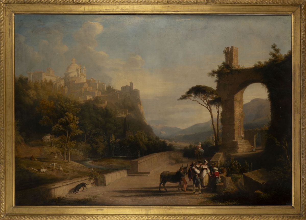 James William Giles - Veduta di Ariccia, olio su tela