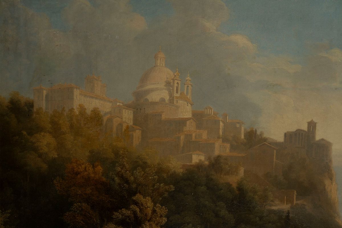 James William Giles - Veduta di Ariccia, olio su tela