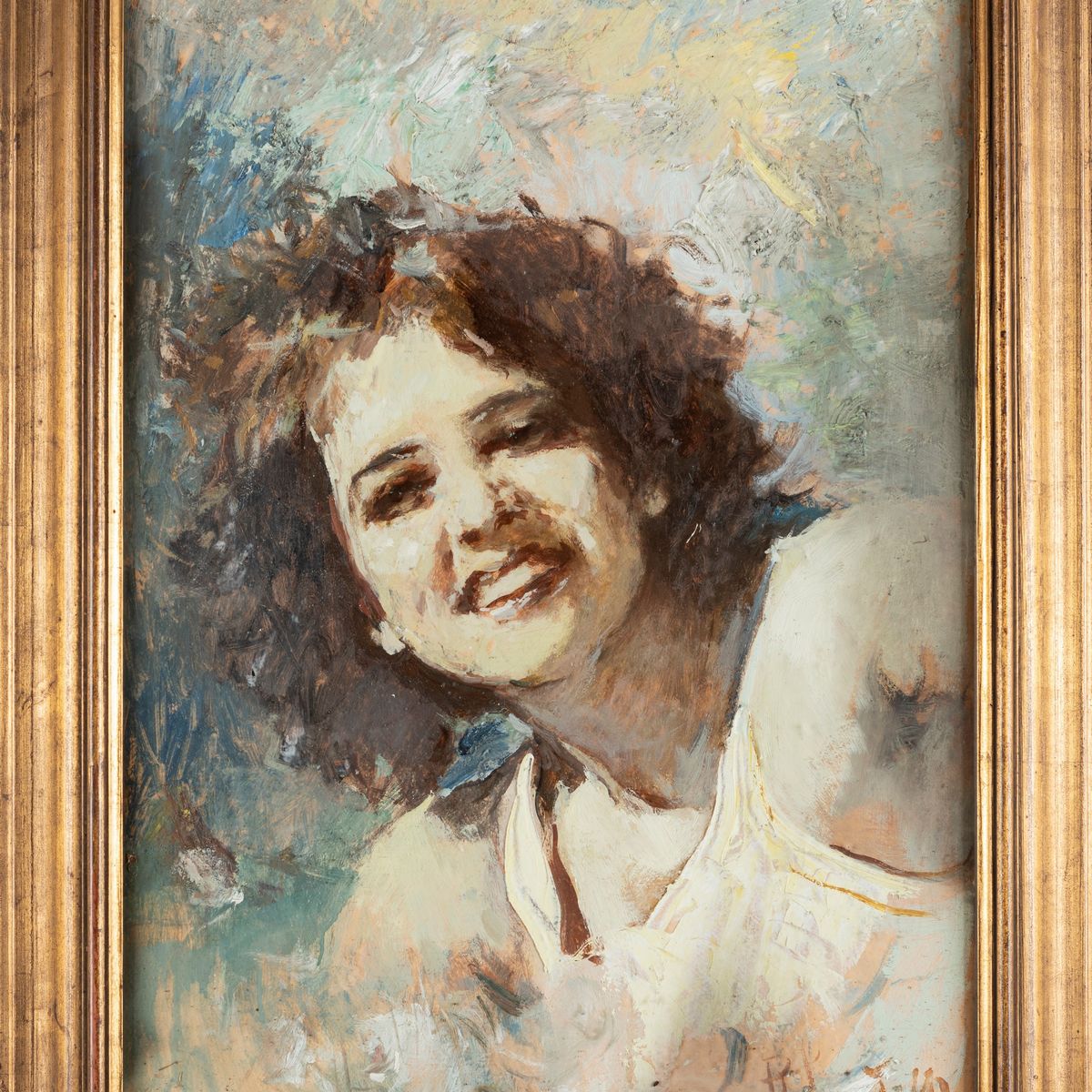 Romualdo Locatelli - Ritratto Femminile (fronte); Paesaggio Tunisino (retro)