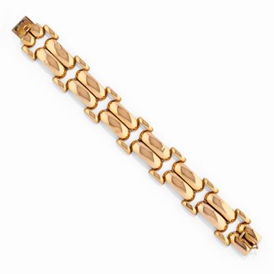Bracciale in oro giallo 18k, circa 1950