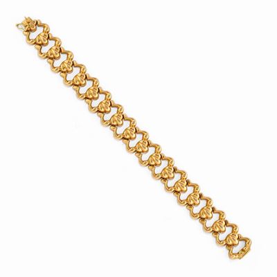 Bracciale in oro giallo 18k, circa 1950