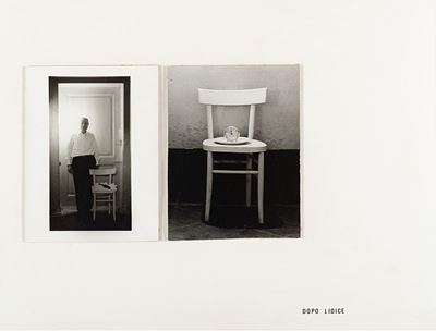 Dopo Lidice, 1972, carta fotografica applicata su panforte