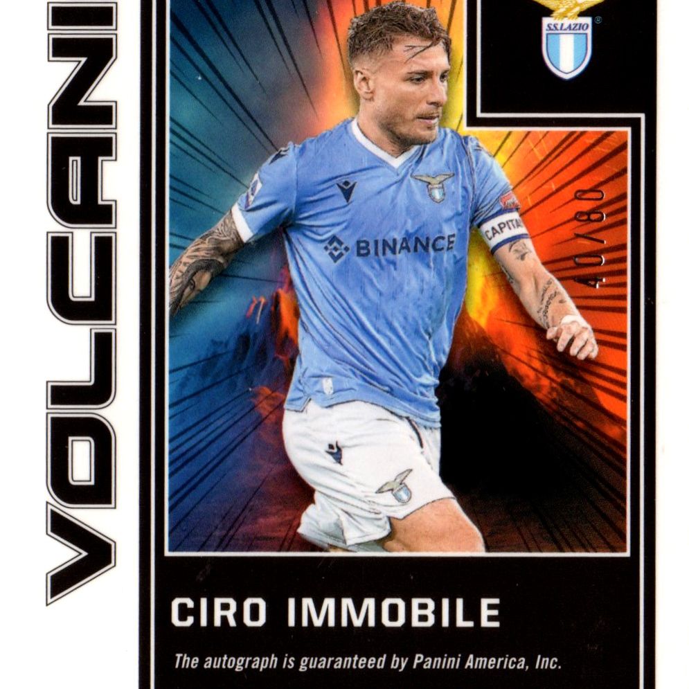 Ciro Immobile - Card autografata - Panini Obsidian Volcanic 40/80