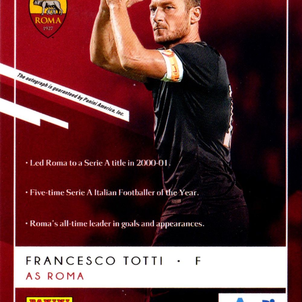 Francesco Totti - Card autografata - Panini Chronicles Elite 2019