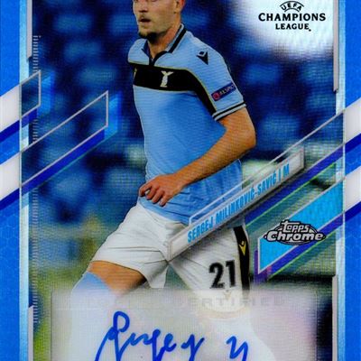Card autografata Topps Chrome Blue Refractor 26/150