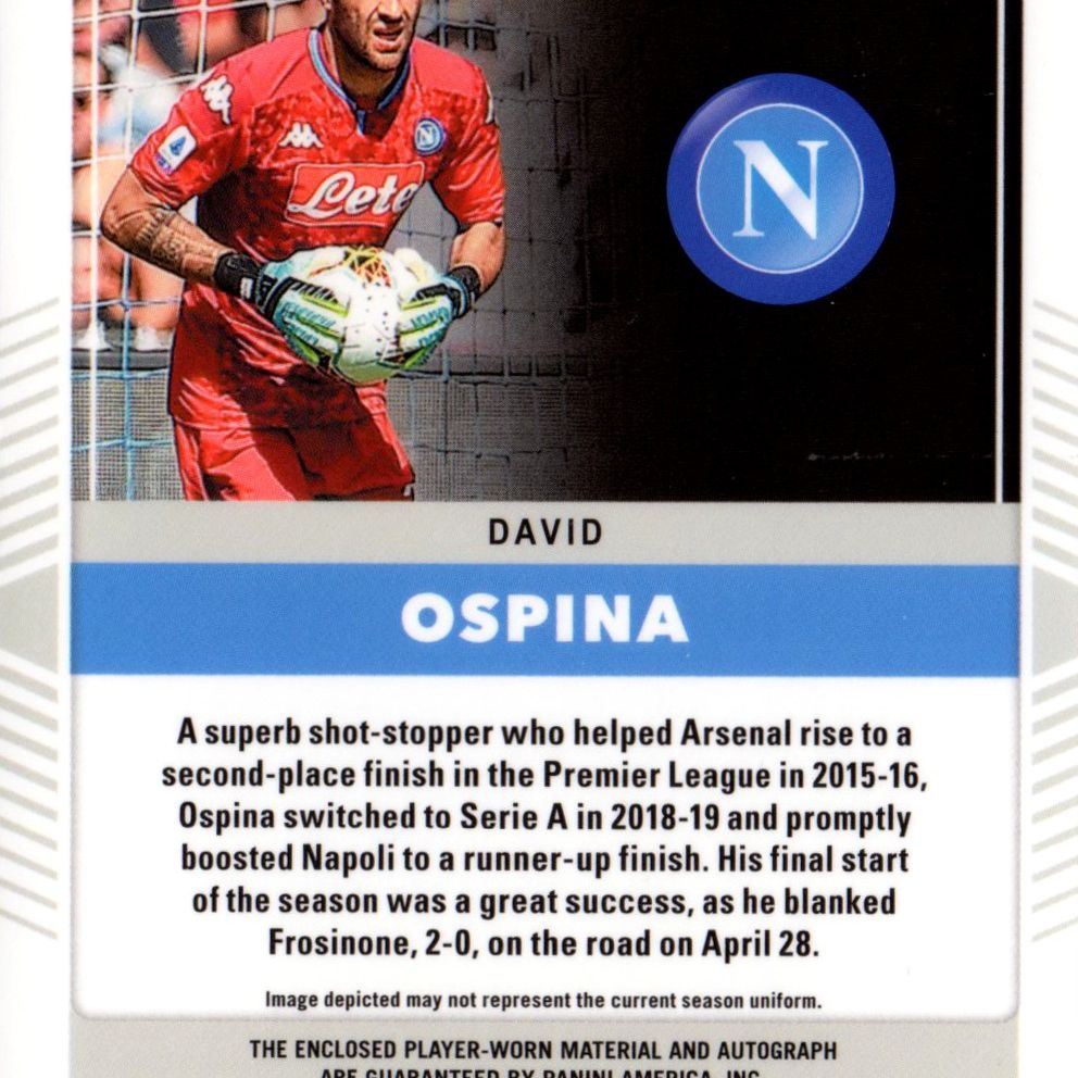 David Ospina - Card autografata - Panini Obsidian Matrix Material 26/99