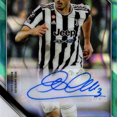 Card Autografata UEFA Topps Chrome Aqua Lava Refractor