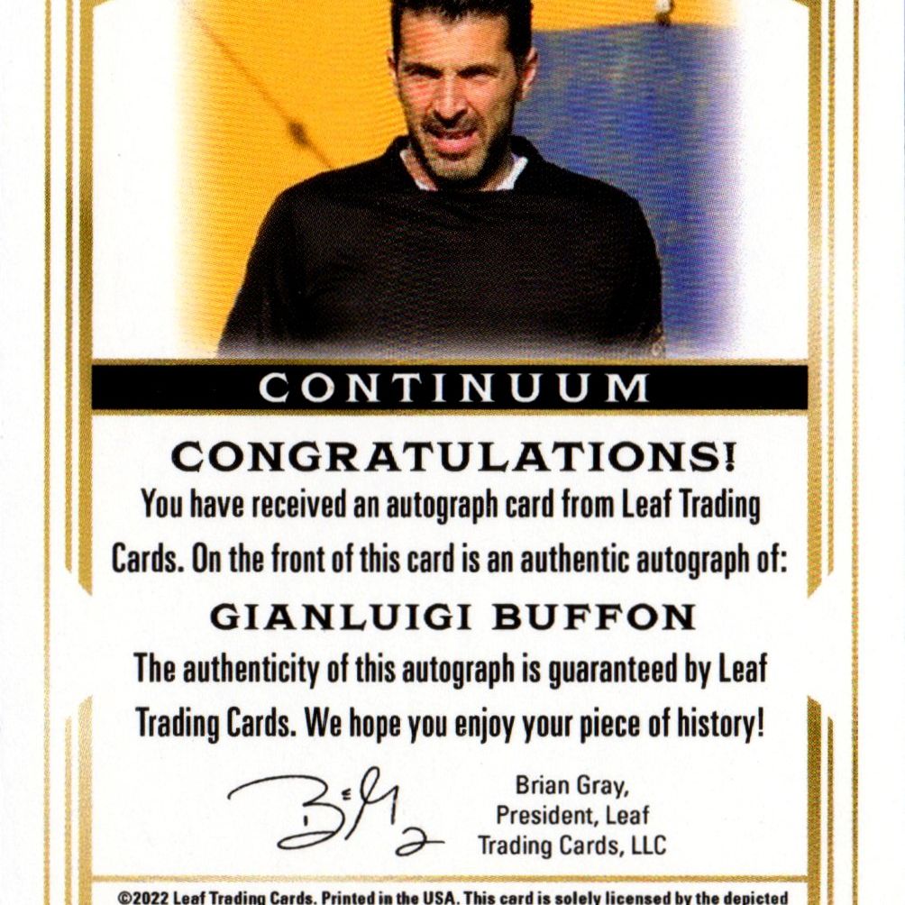 Gianluigi Buffon - Card autografata Leaf Continuum 20/29