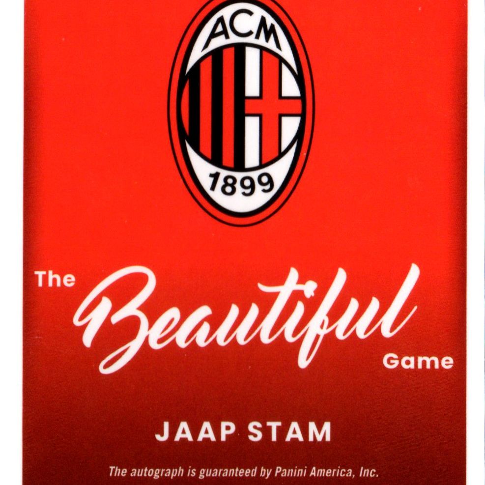 Jaap Stam - Card autografata Panini Donruss Orange Cracked Ice