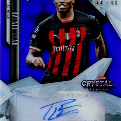 Card autografata Topps Crystal Premium UEFA Champions League Purple Rainbow 94/99