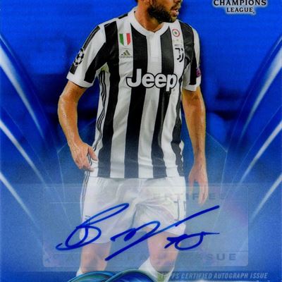 Card autografata Topps Chrome Champions League Blue Refractor 26/150