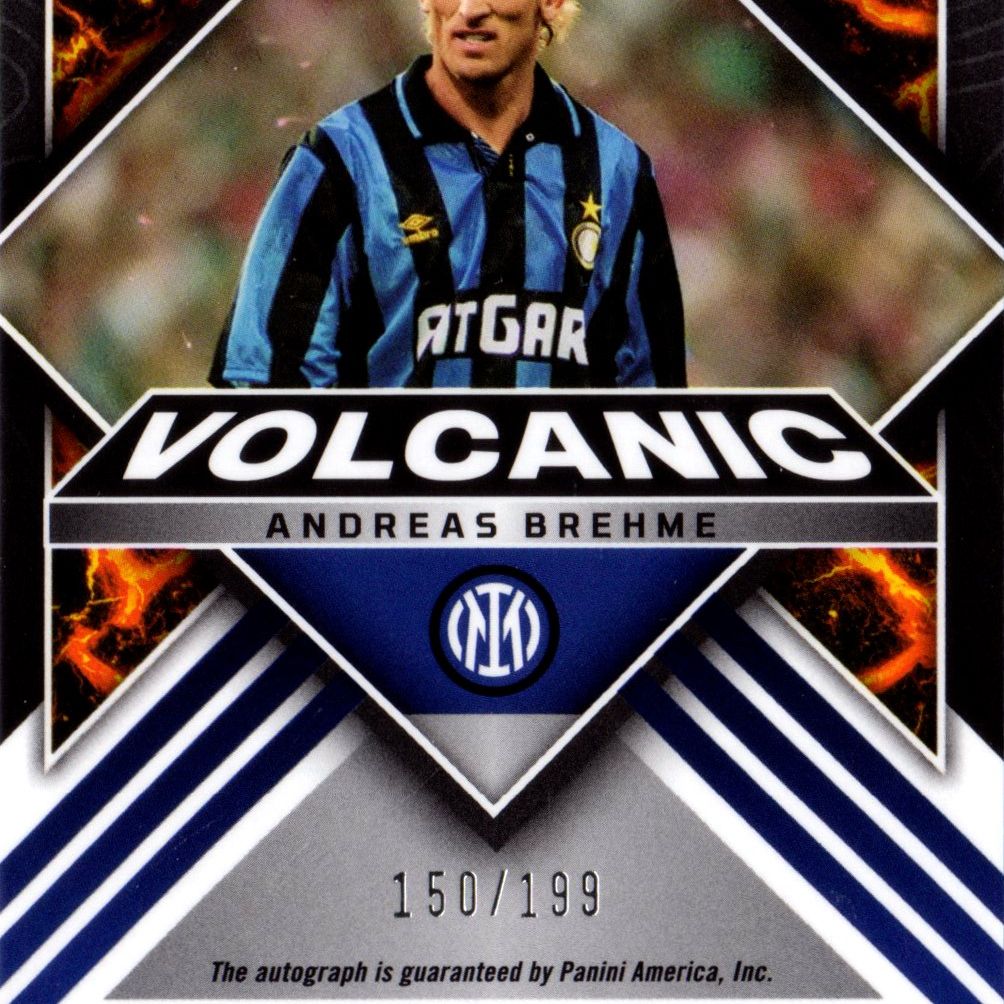 Andreas Brehme - Card autografata Panini Obsidian Volcanic 150/199