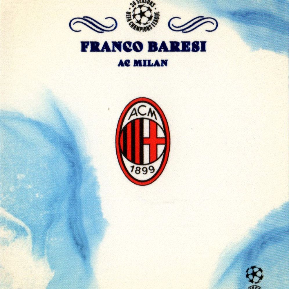 Franco Baresi - Card autografata Topps Pearl UEFA Champions League 01/49