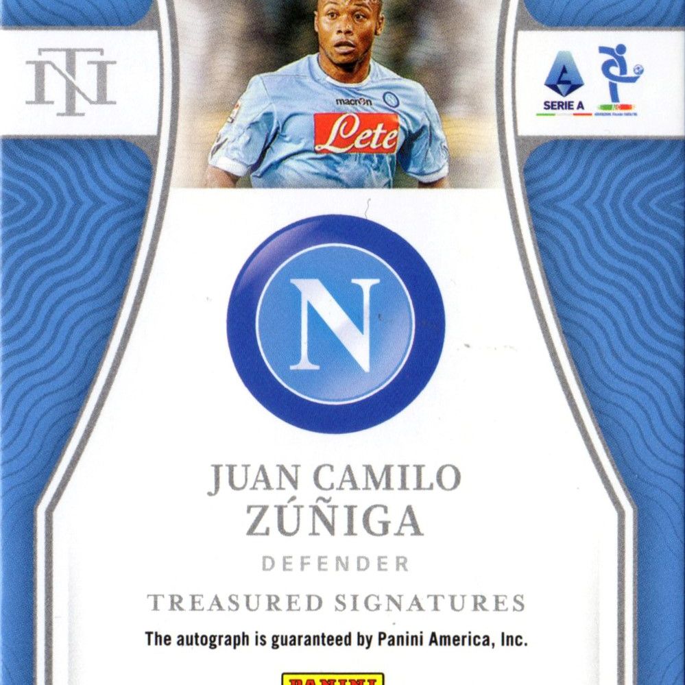 Camilo Zuniga - Card autografata - Napoli - Panini Chronicles Treasured Signatures 28/99