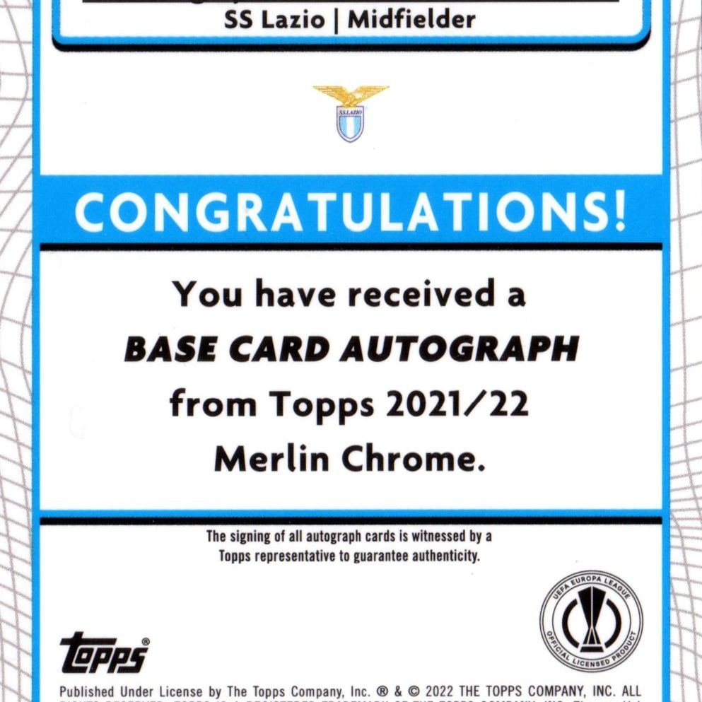 Sergej Milinkovic-savic - Card autografata Topps Champions League Merlin Chrome 2021
