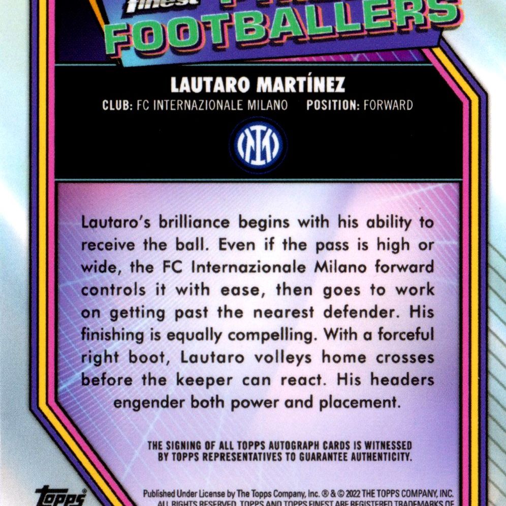 Lautaro Martinez - Card autografata Topps Finest Champions League 60/200