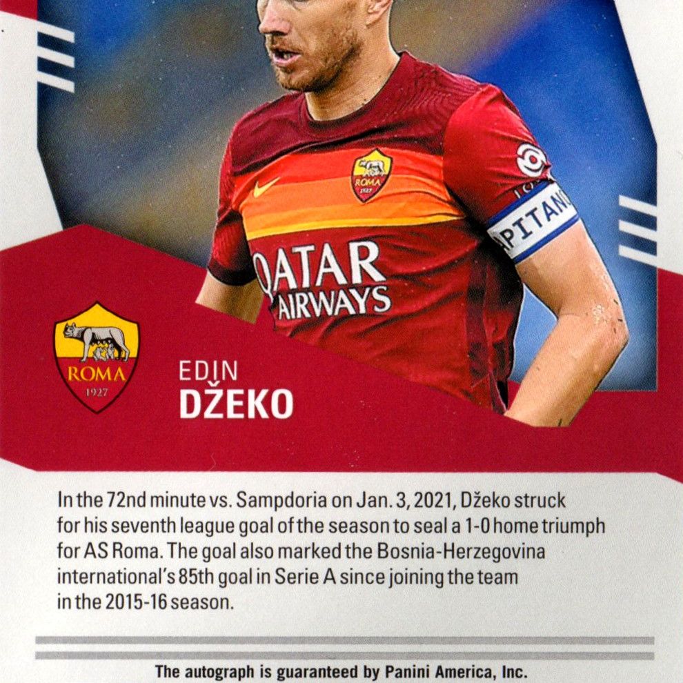 Edin Dzeko - Card autografata - Panini Chronicles Elite Serie A, tiratura 421/500