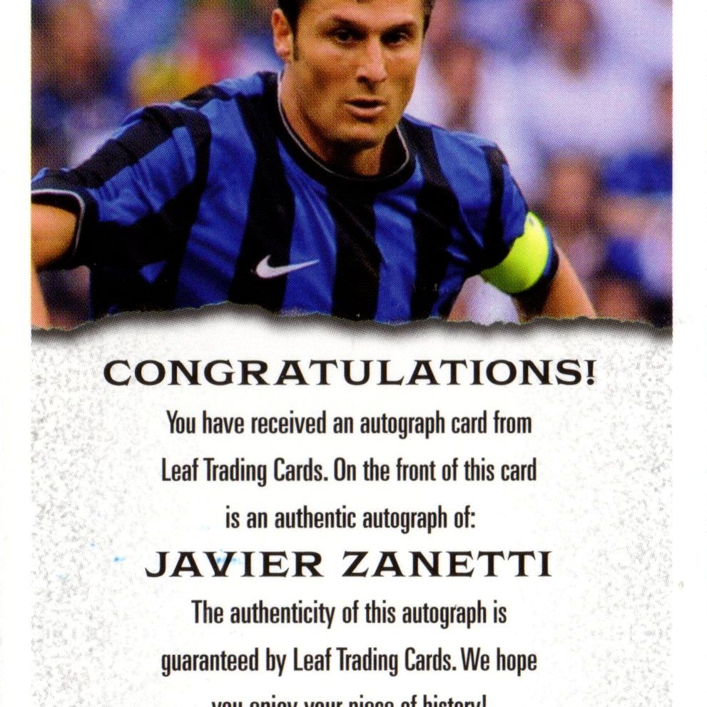 Javier Zanetti - Card autografata 2022