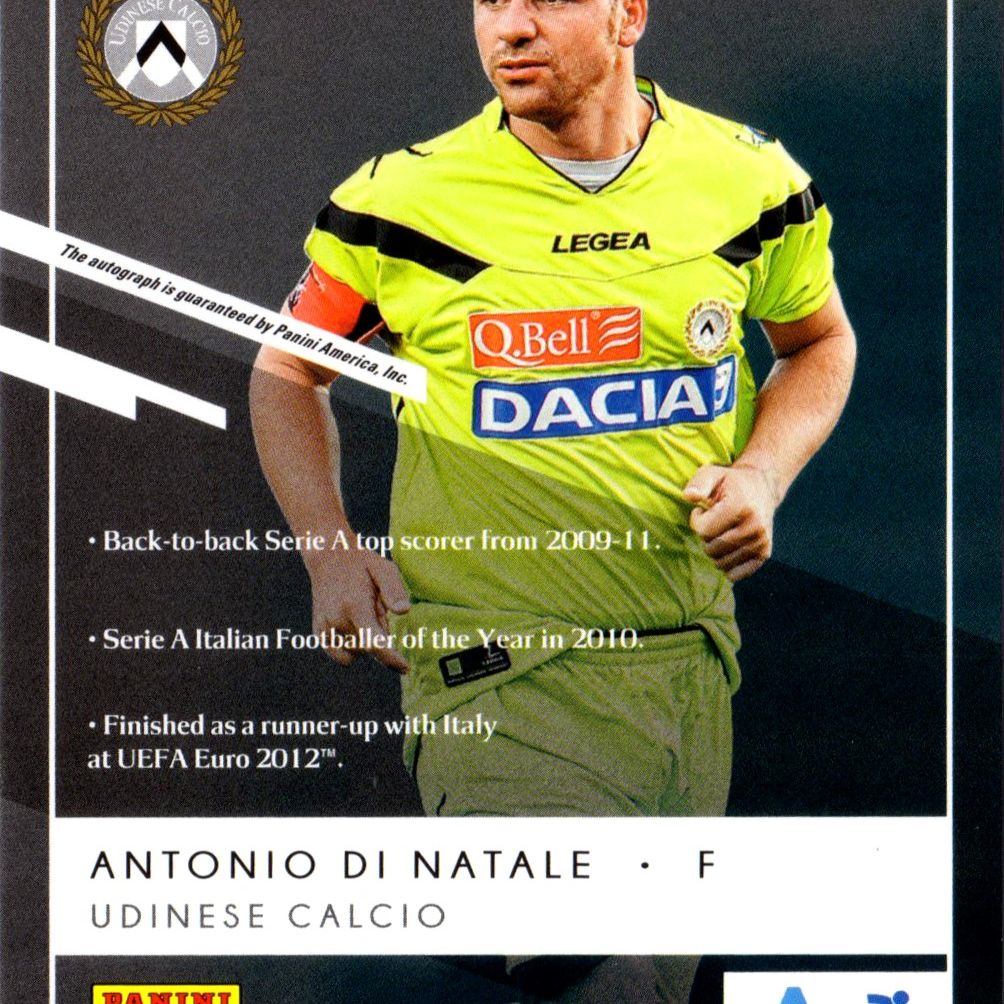 Antonio di Natale - Card autografata – Panini Chronicles Elite (2019)