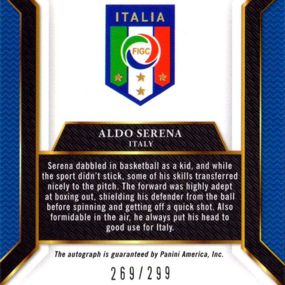 Aldo Serena - Card autografata Panini Select Historic 269/299