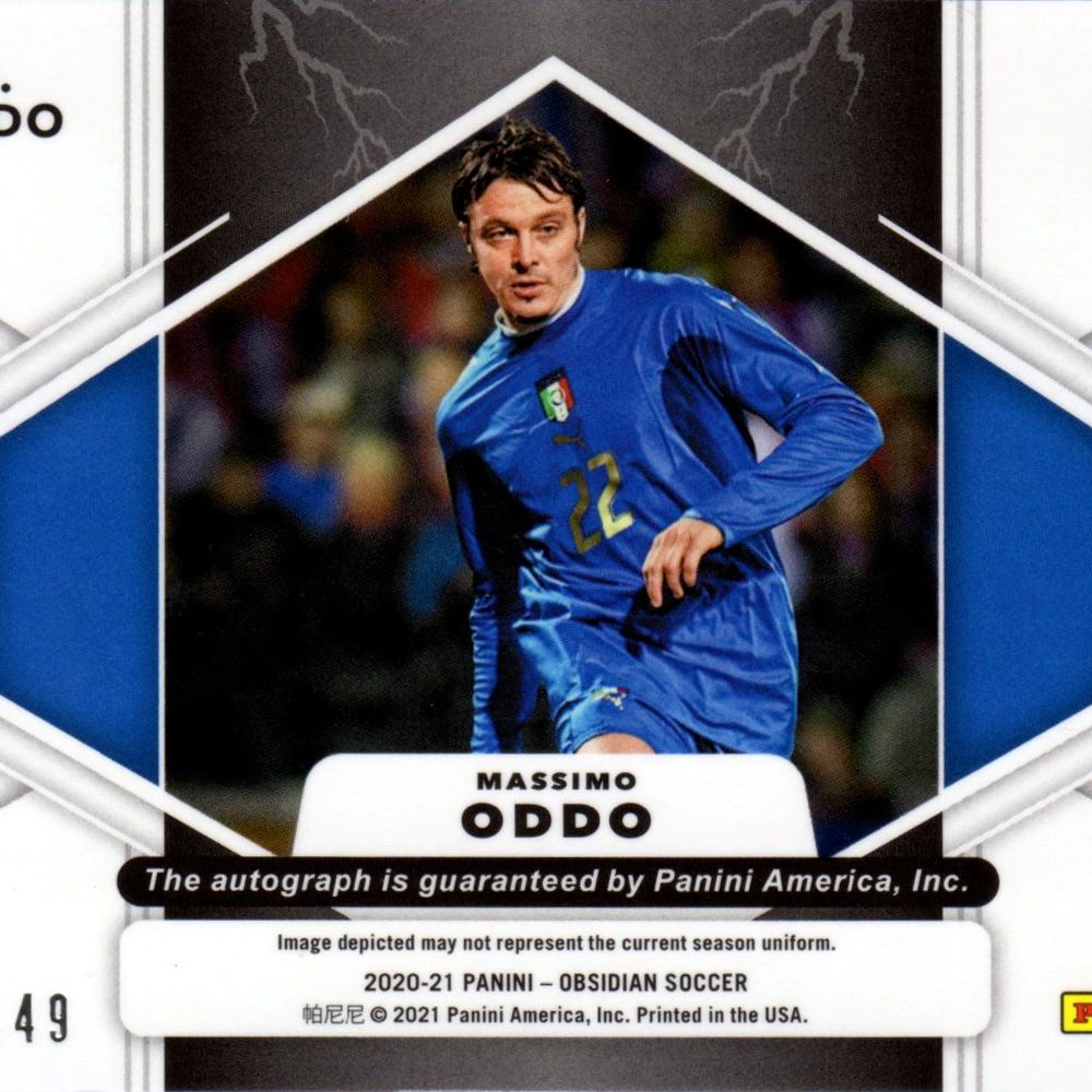 Massimo Oddo - Card Autografata Panini Obsidian Lightning Strike 102/149