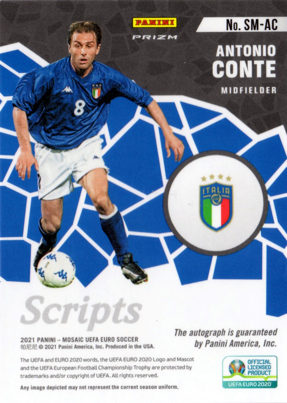 Antonio Conte - Panini Mosaic Uefa Euro Scripts Disco Prizm | Pop