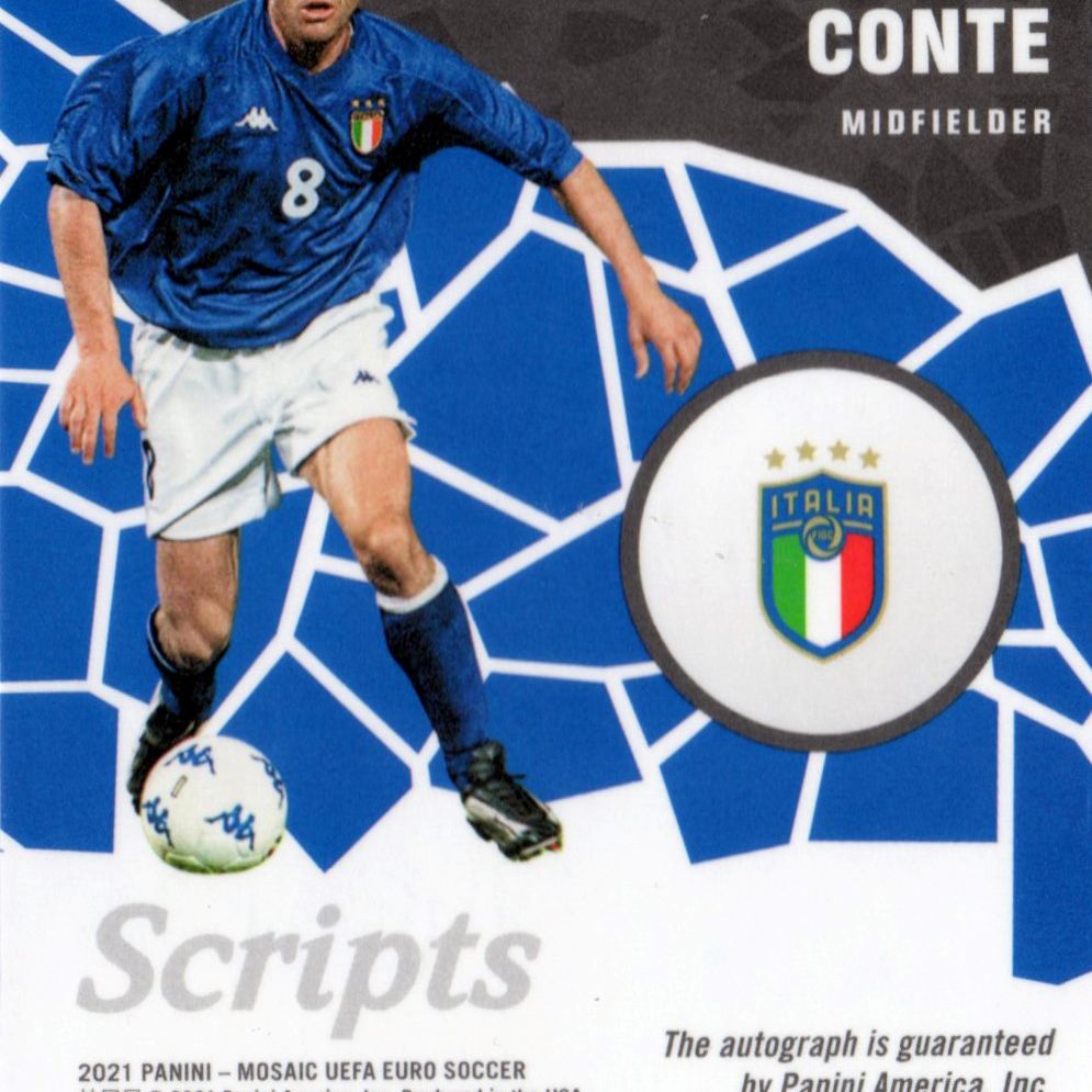 Antonio Conte - Card autografata Panini Mosaic UEFA Euro Scripts Disco Prizm