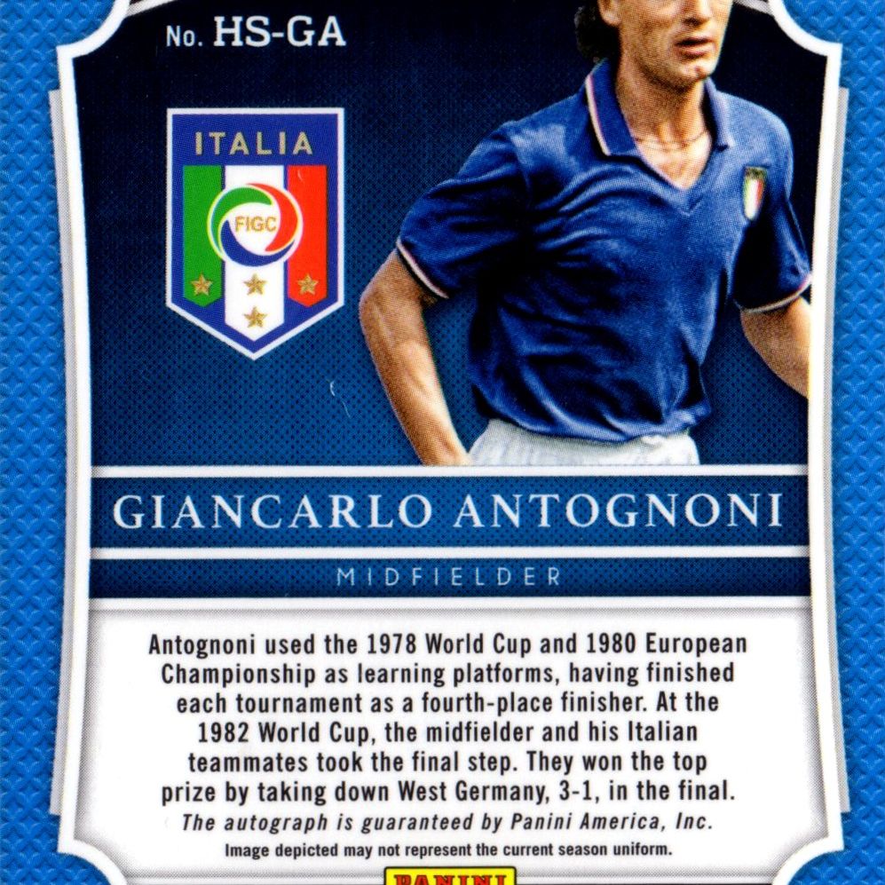Giancarlo Antognoni - Card autografata 22/49, Panini America 2016