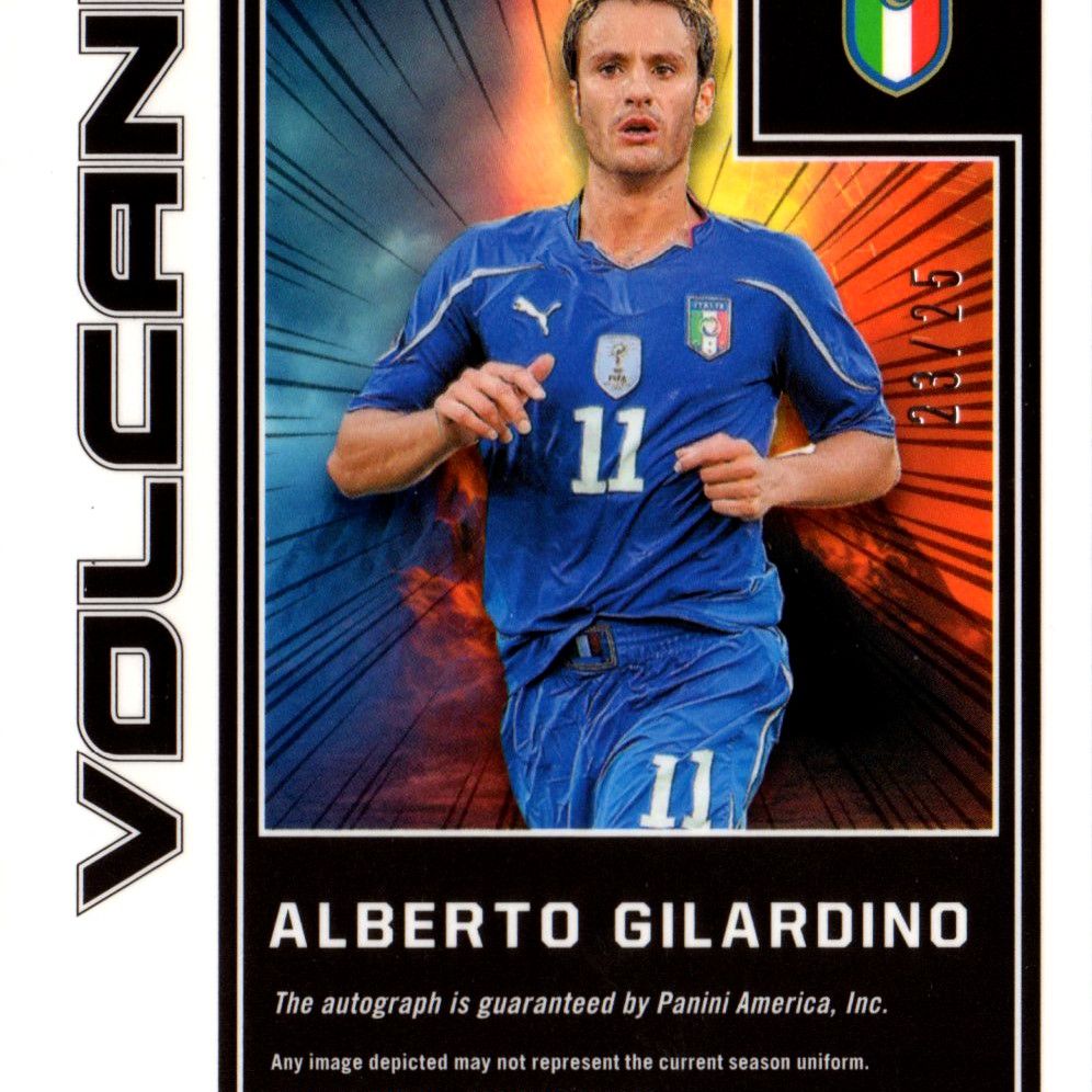 Alberto Gilardino - Card autografata Panini Obsidian Volcanic Electric Etch, tiratura 23/25