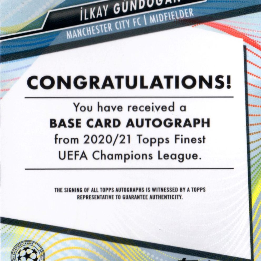Ilkay Gundogan - Card autografata Topps Finest UEFA Champions League