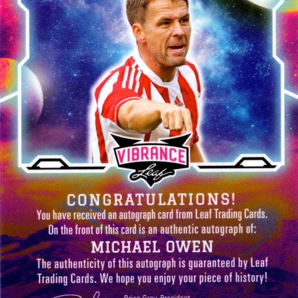 Michael Owen - Card autografata - Leaf Vibrance (2022)